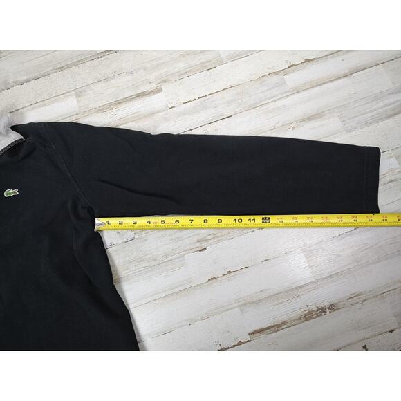 Lacoste Sweater men's Size 5 Large 1/4 Zip Black Long Sleeve Pullover Mock Neck - Picture 10 of 10